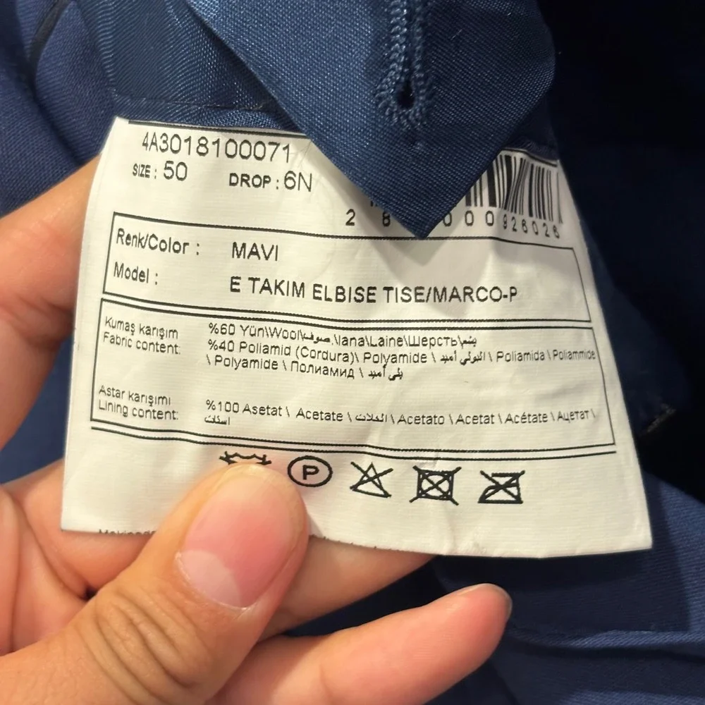 Altinyildiz Classics Limited Edition Blue Wool Blazer Marlane Endurance Size 50